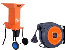 Super Practical Leaf Mulcher Shredder With Extension Cord Reel Retractable Extra - £401.23 GBP