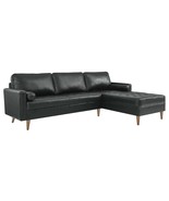 Apartment L-Sectional Biscuit Tufted Genuine Top Grain Leather/Match 98&quot;... - $1,179.95+