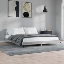 Bed Frame Grey Sonoma 150x200 cm King Size Engineered Wood - £80.86 GBP