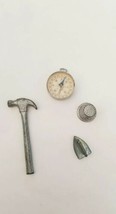 Vintage Tiny Toy Cracker Jack Hammer Iron Thimble Compass Miniature Lot - £15.56 GBP