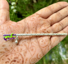 Flauta bansuri hecha a mano de plata pura Señor Krishna LADDU GOPAL RADH... - $27.89