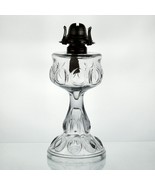 Antique Glass Moon Kerosene Oil Lamp, c1890&#39;s EAPG White Flame Burner 9 ... - £39.22 GBP