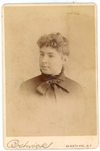 Circa 1880&#39;S Cabinet Card Beautiful Young Woman in Dress Bostwick New York, NY - £7.41 GBP