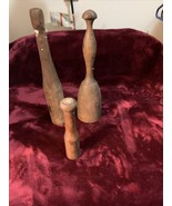 3/ Antique Primitive Wooden Pestle Potato Masher Spice Grinder Farmhouse... - $34.65