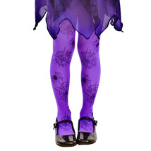 Purple Spiderweb Costume Tights, L - £13.79 GBP