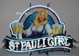 New St Pauli Girl Imported German Beer Bar Light Lamp Neon Sign 24&quot;x20&quot; - £207.76 GBP