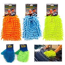 4 Pc Chenille Mit Cleaning Glove Auto Soft Washing Car Wash Dust Home Cl... - $27.10