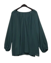 BloomChic Blouse Womens Plus Size 26 Green Lantern Sleeve Semi Sheer Overlay Top - £13.16 GBP