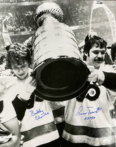 Rare &quot;Bobby&quot; Clarke Bernie Parent Signed Philadelphia Flyers 16x20 Cup Photo JSA - £93.53 GBP
