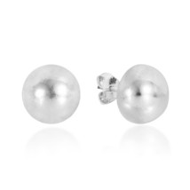 Stylish Shiny Finish Sterling Silver Dome Post Earrings - £14.59 GBP