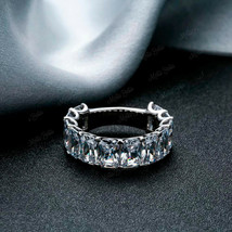 2.50Ct Radiant Cut Diamond Half Eternity Wedding Band In 14K White Gold Finish - £93.94 GBP