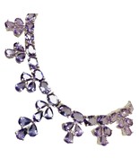vintage sterling silver amethyst tennis necklace 16.5”Check Picture For ... - $5,581.92 MXN