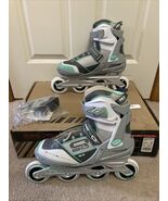 ROLLER DERBY AERIO Q-60 WOMEN&#39;S SIZE 9 INLINE SKATES MINT WHITE GREY - $1,775.15 MXN