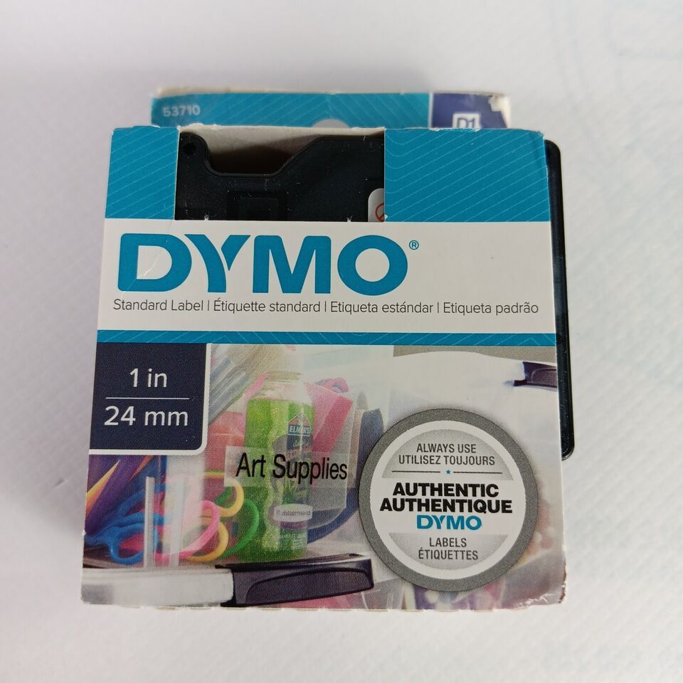 Lots Of 2 DYMO Standard 53710 Labeling Tape - Black Print on Clear - 1" x 23' - $10.89