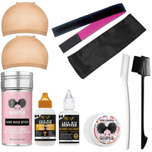 Wig Accessory Essentials Kit Lace Front Wig Glue &amp; Remover, Wig Caps, Elastic Ba - £18.87 GBP
