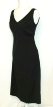 FIDUCIA CLASSIC BLACK LONG DRESS SIZE 6 BODYCON LONG SLEEVELESS VNECK MA... - £13.31 GBP