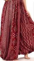 RED ASSUIT PRINT TRIBAL GYPSY BOHEMIAN DELUXE ATS GYPSY PANTALOONS  - $110.55 CAD