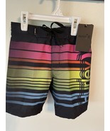 Hurley Size5 Swim Trunk Black with striped front NWT - $23.01 CAD