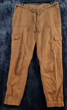 LOFT Jogger Pants Womens Size 6 Brown Cotton Pockets Tapered Leg Drawstring - £12.91 GBP