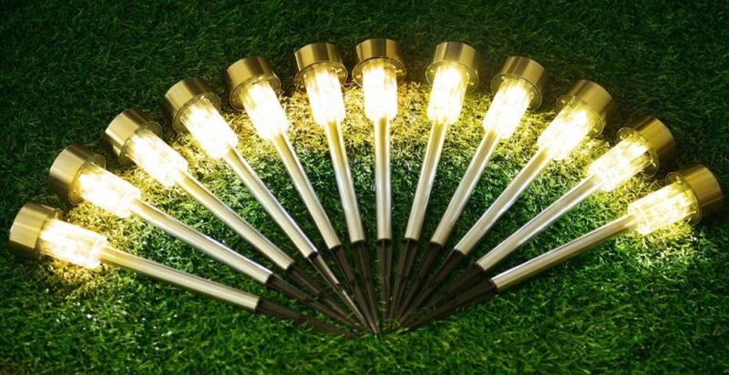 12Pcs LED Solar Garden Lights Outdoor Solar Powered Lamp Waterproof scape Lighti - £115.59 GBP