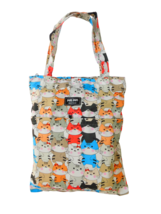 SR04 Cute Kitty cat colorful - shopper shoulder bag tote bag 34 x 32 x 5 cm - $16.99