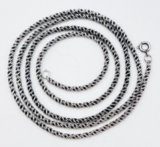 Vintage 925 Sterling Silver Twisted Rope Chain Layering Necklace 26 in - £61.71 GBP