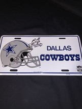 Bill Joe DuPree Autographed Dallas Cowboys License Plate  - £15.45 GBP