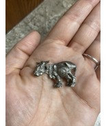 Vintage PEWTER COW Figurine Farm Animal Miniature Collectible - $16.39 CAD