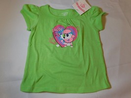 Toughskins Baby Girl&#39;s puppy love Top Shirt Lime Juice Size 18 Months NWT NEW - £10.23 GBP