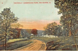 Des Moines Ia~Driveway To Lake In Greenwood PARK~1910s K-WIN Publ Postcard - £7.68 GBP