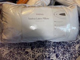 Saatva Latex Pillow King 18 X 34 Inches High Loft  New In Package - £75.62 GBP