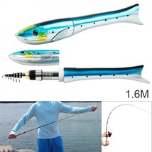 1.6m Telescopic  Fishing Rod Fish Shaped Mini Pocket Pen Sea Ice Fishing Pole - £95.94 GBP