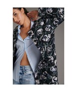 New Anthropologie Floral Embroidered Coat by Hutch $260 X-SMALL Blue - $117.00