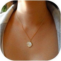 Pearl Necklaces for Women 14K Gold Plated Handmade Dainty Pearl Chain Ne... - $20.95