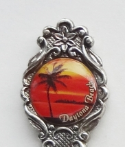 Collector Souvenir Spoon USA Florida Daytona Beach Sunrise Palm Tree Ocean - £5.58 GBP