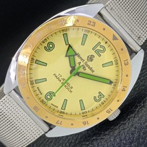 CLASSIC HENRI SANDOZ &amp; FILS MECHANICAL MENS SWISS YELLOW DIAL WATCH a426... - $26.99