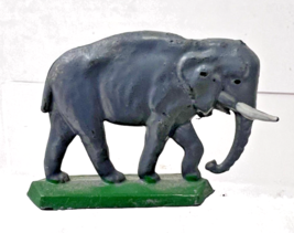 Vintage Cast Metal Elephant Hand Painted Toy 1 3/4 inch 1 1/4 inch 3 /8 ... - $18.32