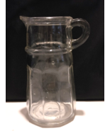 Vintage Clear Glass Cream or Milk  Pouring Pitcher Cup 5 Inch Cut Glass - $7.75