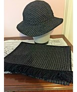 RARE Vintage Frank Olive Hand Made Wool Fabric Hat BONUS Matching Fringe... - $40.99 CAD