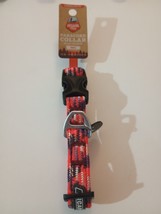 Arcadia Trail Dog Collar Berry Paracord Rope Low Light Visibility (S) 10-14&quot; - £10.16 GBP