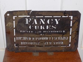 Vintage Fancy Cukes Bushwick NY Produce Exchange Metal Stencil - $39.60