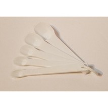 Vintage #3 White 5 Piece Measuring Spoons #2235 2234 2233 2232 2231 - £10.92 GBP
