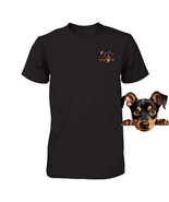 Funny German Pinscher Dog Peeking Pocket Tshirt Cute Puppy Dog Lover Tee... - €15,72 EUR+