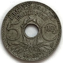 1935 France 5 Centimes Paris Mint - £4.74 GBP
