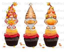 Thanksgiving Gnomes Cupcake Toppers Decoration - £13.66 GBP