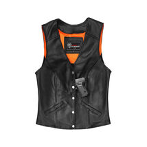 Ladies Five Snap Premium Leather Vest - 715406 - €60,01 EUR+