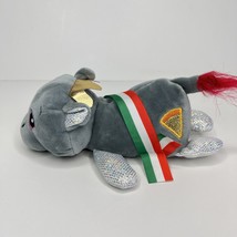 Cutitos Pizzaitos Hippo Plush Gray Hippopotamus Italian Sash Stuffed Animal 8&quot; - £8.63 GBP