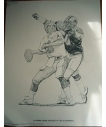 Shell Oil Company Promotion Pencil Drawing Al (Bubba) Baker Detroit Lion... - $94.45 MXN