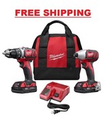 M18 Cordless Compact Drill Impact Driver Combo Tool Kit w/ 2 18 Volt Lit... - £258.14 GBP