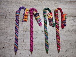 Lot of 4 Woven Embroidery Wrapped Guatemala Pens with Folk Doll Women *R... - $12.51